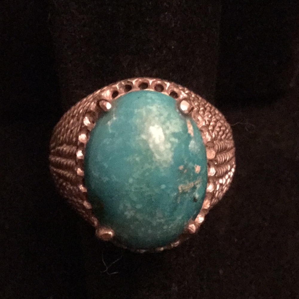 Unique Genuine Chrysocolla Stylized Ring